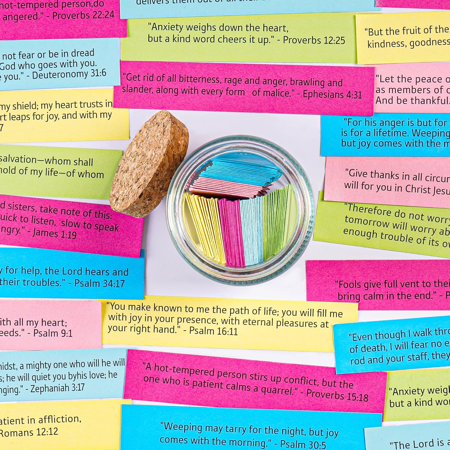 Bible Verse Jar, Read Me When Bible Verses Jar for Emotions and Feelings, Christian Gifts for Women, Men, Birthday Gifts for Mom,Graduation Gift for Her, Prayer Cards Comes with a 48-Inch Ribbon Bow